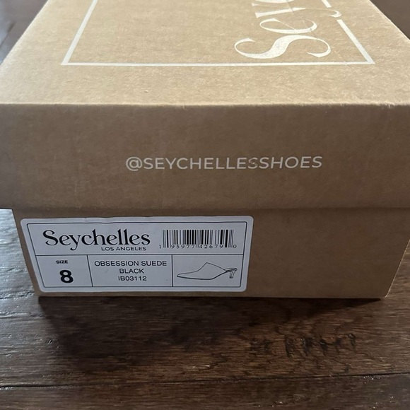 SEYCHELLES-Obsession Mule-black suede-7.5-brand new - Picture 3 of 11